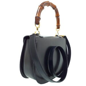 Gucci Top Handle Handbag Bag Leather Shoulder Bamboo